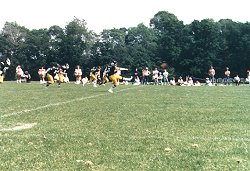 Gary kicks off v Fylde Falcons 1987 at McCraken Park