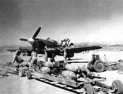 Hurricane Bomber, on the Burma Front being loaded