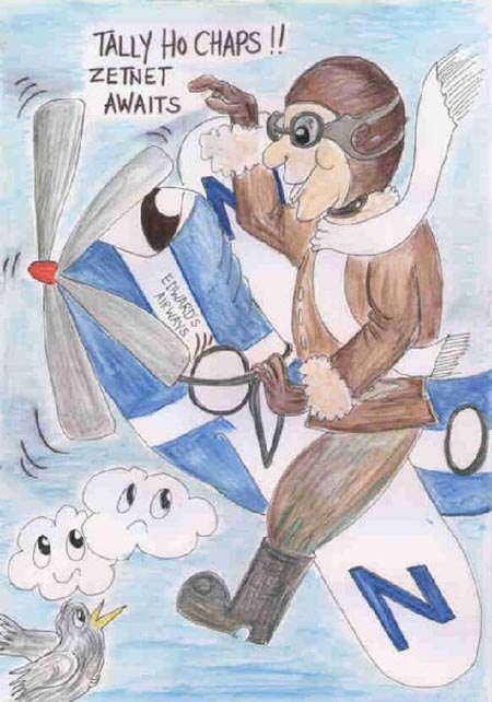 Cartoon of myself on a plane