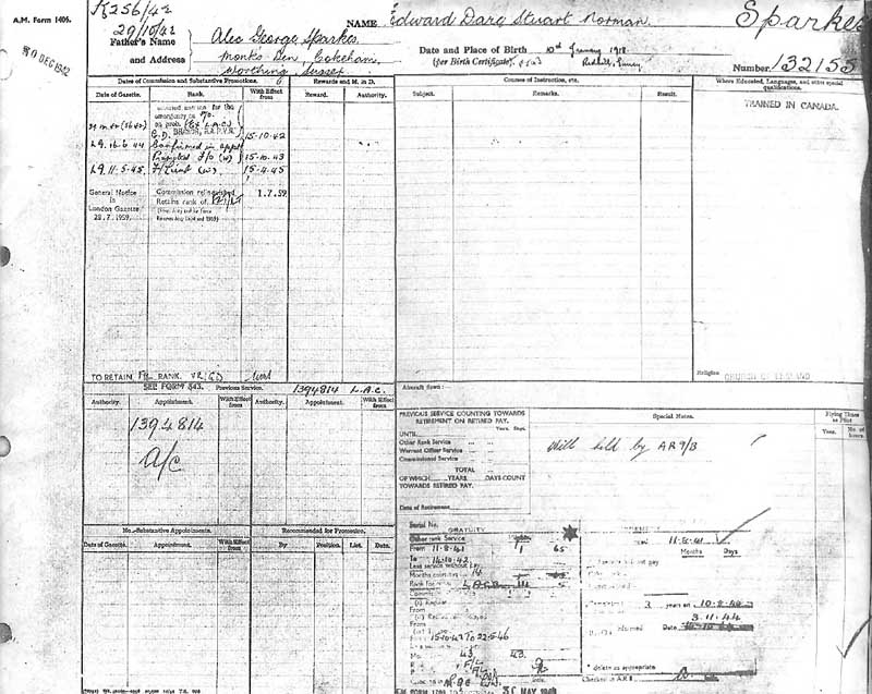 Service records, dates of commission and promotions