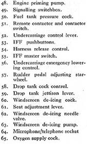 List 3 of Spitfire IX Controls