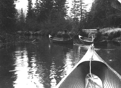 In the canoes