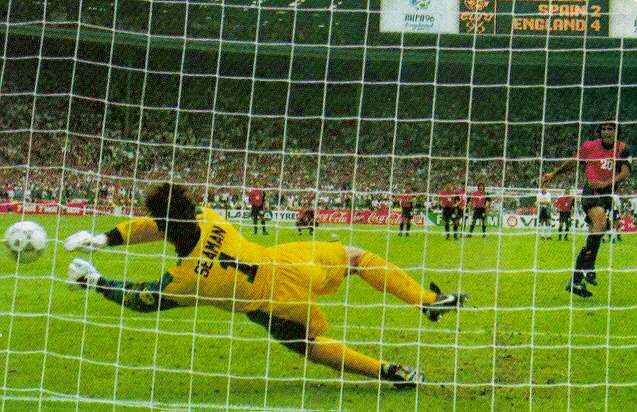 one of seamans penalty savs against Spain in Euro 96